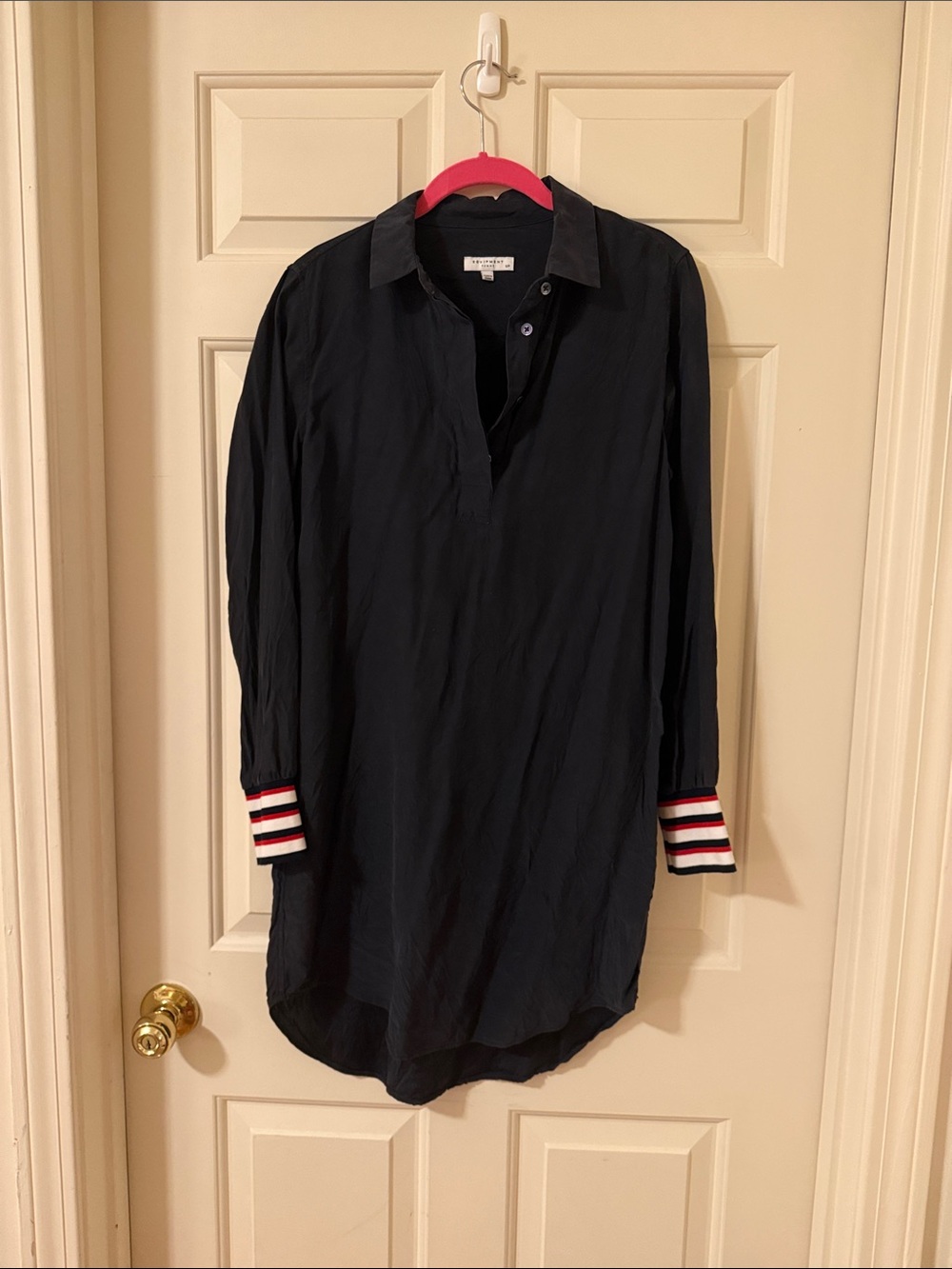 Equipment Navy Long-Sleeve Polo Tunic with Red-White Accent Cuffs